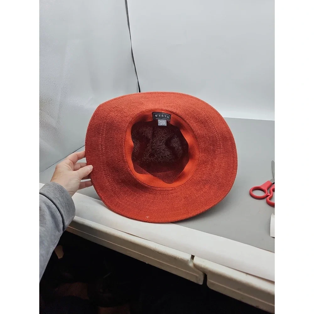 WYETH‎ Woven Straw Bucket Hat Sunhat Oarnge One Size